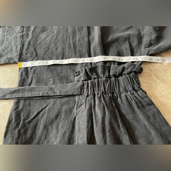 Msgm black short sleeve linen/cotton blend tie waist mini dress 36 - Picture 8 of 11